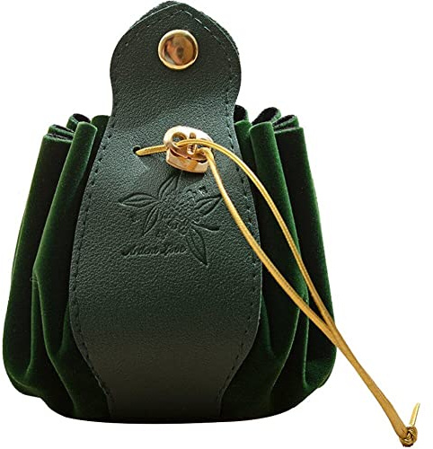 Sanfly Custodia portatile in pelle con coulisse Borsa per dadi fatta a mano Vassoio Portamonete Borsa per fionda con sacchetto regalo portamonete celtico