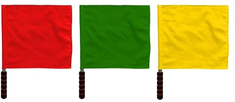 USHOBE 3 Stück Sport-Schiedsrichter-Flagge Edelstahl Handrote Flagge Leichtathletik-Sporttrainingsflagge Sportliche Wettkampfflagge Für Fußball Volleyball Fußball (Rot + Gelb + Grün)