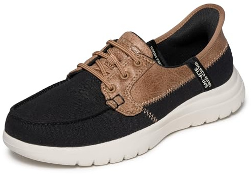 Skechers Dam On-The-go Flex Palmilla Hands Free Slip-ins båtsko, Svart vit, 36.5 EU