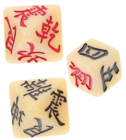 ibasenice Dés De Divination Polyédriques Yi Jing 8 Faces en Résine 3 Pièces Accessoires De Dés pour Jeux De Société Et Divination Chinois Traditionnels