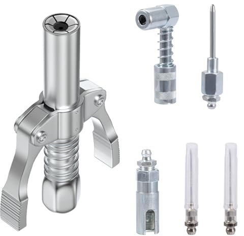 CarBole Coupler für Fettpresse 10000PSI,Fettpresse Mundstück,Minimale G Coupler für Fettpresse,90-Grad Coupler,Geschlitzter rechtwinkliger Coupler,Fettpresse Kupplung für alle Arten von Fettpresse