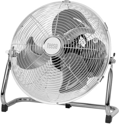 Teesa Bodenventilator 30cm Metall 50W 3 Geschwindigkeitsmodi Basis Rutschfest TSA8057