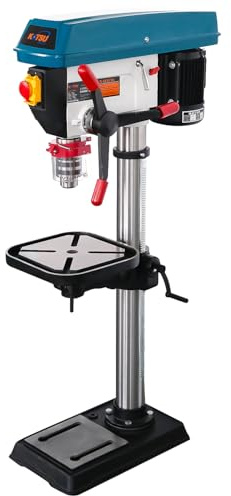 KATSU Tools Industrial Bench Pillar Drill Press 900W + 20mm Chuck + 12 Adjustable Speeds Switch + 85mm Max Drilling Depth + 25mm Max Drilling Diameter + Height Adjustable Drill Table