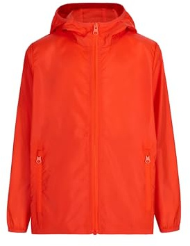 Mukua Stockton Kids Coupe-vent pour enfant Blanc Taille 12/14, Rouge fluo, 5-6 ans