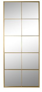 ESPEJO HIERRO CRISTAL 60X2X150 VENTANA DORADO