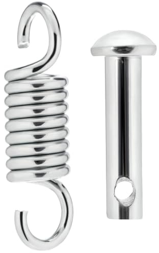 BESPORTBLE Egg Chair Spring and Hook Set, Heavy Duty Hanging Chair Replacement Parts with Pin and Bolt, Robust Hammock Swing Hardware for Outdoor Garden Porch, Extension Springs