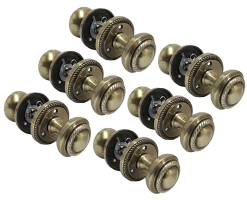 Epsom Door Handles Antique Round Door Knob Set - Georgian Style Sprung Internal External Door Knobs for Mortice Locks. Sets 6