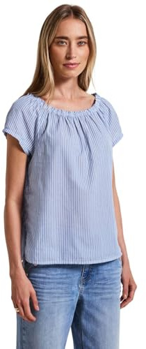Street One dam randig linnemix-blus, Original blå, 44
