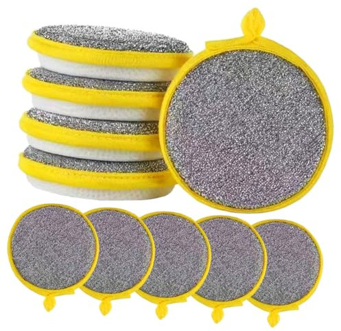 ERINGOGO Spugne Bifacciali Abrasive Per Lavare i Piatti in Fibra Di Nylon, Resistenti e Riutilizzabili, Adatte Per Pulizia Cucina e Casa, Confezione Da 20 Pezzi