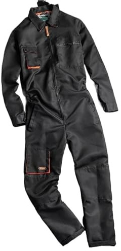 XUMKFJRE Tute da Lavoro, Uniformi for Lavoratori, Uomo e Donna, Tute, Saldatura, Meccanico, Abbigliamento for Officina(Black,5XL)