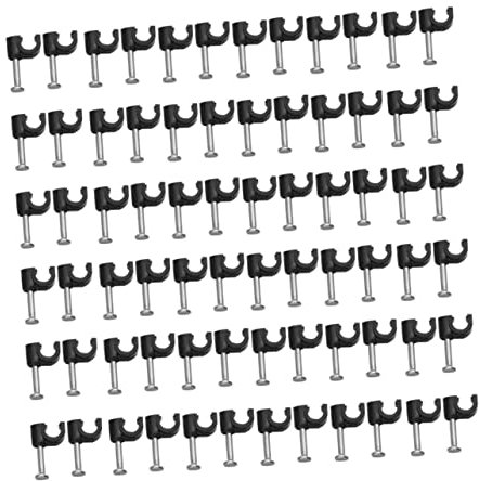 NUOBESTY 100 Pezzi carta filo MORSETTO Fixer per cavi clip da parete per cavi coperture fermo cavo stativi per casse strumento di bloccaggio del filo morsetti di filo Black