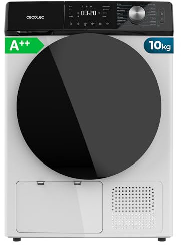 Cecotec Asciugatrice a Pompa di Calore 10 kg Bolero Dresscode Dry 10350, A Basso Consumo, 14 Programmi, Asciugatura Automatica, Funzione SpaCare, Facile da Stirare, 4 Livelli di Intensità