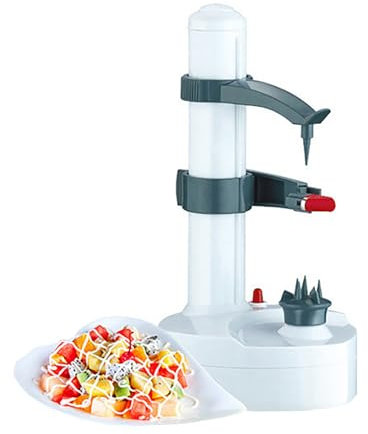 KACBFEE Máquina peladora y cortadora de Manzanas y Patatas automática, multifunción, eléctrica, giratoria, con 3 Cuchillas para Frutas y Verduras