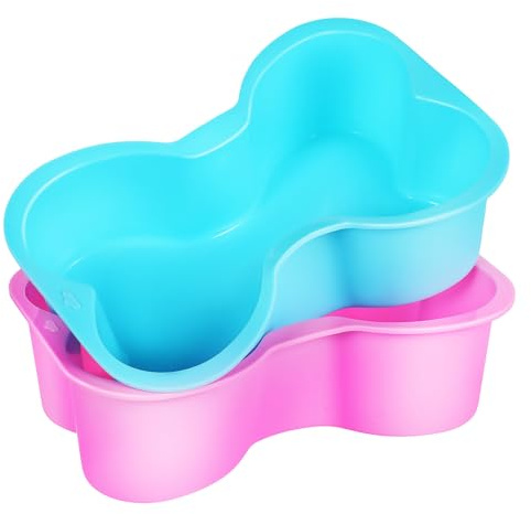 IMIKEYA Moules à Gâteau D'os Pour Chien 2 Pièces Moules En Silicone Résistant Haute Température Démoulage Facile Anniversaire Chien Friandises Pâtisserie