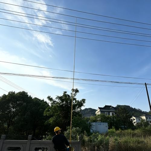 Isolierte Messlatte Teleskopmessstab zur Inspektion von Stromleitungen, Vermessungsstange mit Rutschfesten Handschuhen, 6, 8, 10, 12, 15, 18m Messstab(26.2 ft/8 m)