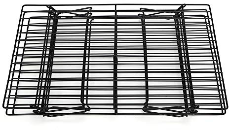 Rengue Cooling Rack, Cooling Racks Non-Stick, 3-Tier Cooking and Baking Stand for Cookies and Roasting, 15.7x9.8in for Home Bakers Rack, Foldable Metal Cake with (40 * 25 * 9CM)