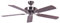 Ventilatore a soffitto senza illuminazione Potkuri, argento invecchiato, pale noce, 132 cm