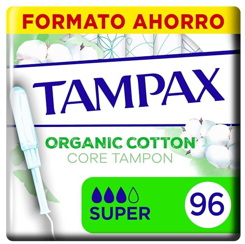 Tampax Lot de 96 tampons 100% coton bio avec applicateur - Format d'économie