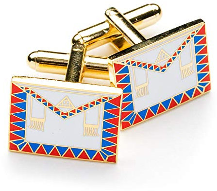 The Masonic Collection Royal Arch Companions Schürze Manschettenknöpfe – vergoldet – Lieferung in Samtbeutel/Manschettenknopf-Box – ein nützliches Geschenk Accessoire für Freimaurer, Einheitsgröße,