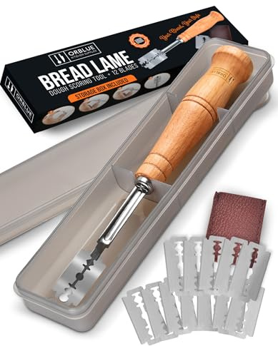 Orblue Brot Einschneidewerkzeug mit 12 Klingen – Profi Lame zum Einschneiden von Teig & Sauerteig, Ideal für Brot-Dekoration – Backzubehör für Hobby- & Profibäcker
