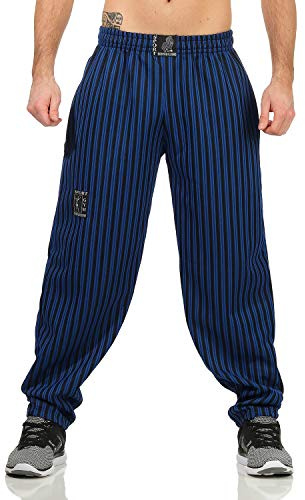 ZARMEXX Pantalon de sport pour homme - Long - Pour jogging, fitness, culturisme, gym, bleu, XL