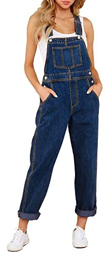 Roskiky Salopette da Donna Tuta Donna Intera Tuta Jeans Donna Salopette Casual Stretch Denim Donna Jeans Tuta Con Tasche, Blu, Xl Tuta Intera Donna