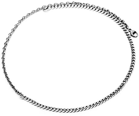 Homxi Kette Männer,Panzerkette 4mm Herren Kette 50cm Cuban Chain Silberkette Herren 925 Silber Halsketten Herren