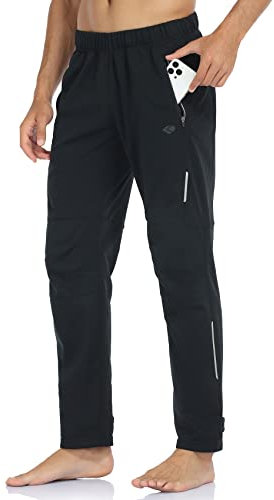 DIFOS Fahrradhose Lang Herren Fahrrad MTB Hose Winter Outdoor Thermohose mit Fleecefutter(XL,Schwarz)