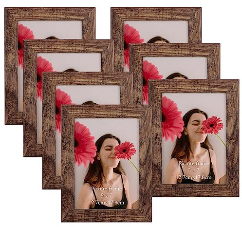 Vasemouh rustikale Bilderrahmen 13x18 CM 7er-Set, Wand und Tischbilderrahmen, geeignet für Schlafzimmer, Wohnzimmer, Büro oder Flur