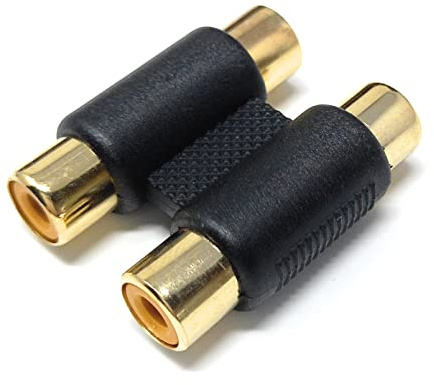 DRUT Double Phono RCA to RCA Coupler Joiner Female to Female Audio | Durable, reliable connectors. No drivers needed, plug & play. Great for joining or extending existing RCA phono cables.
