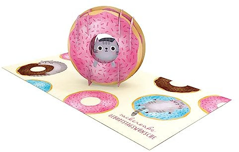 Grafik Werkstatt |Pretty Pop-Up Karte | dreidimensional | Zum Geburtstag zuckersüße Geburtstagswünsche