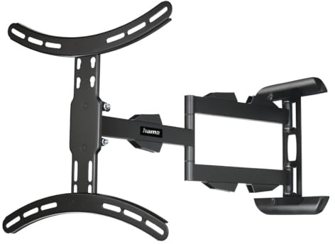 Hama TV Wandhalterung schwenkbar, neigbar, Langer Arm, 32-65 Zoll, bis 25kg | TV Wandhalterung schwarz, VESA 100x100 bis VESA 400x400, ausziehbare Halterung, mit fischer-Dübeln