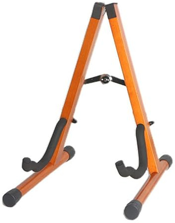 DADEA Supporto per Chitarra in Legno Supporto per Ukulele da Pavimento Supporto per Chitarra Portatile Supporto per Chitarra Pieghevole, Supporto per Chitarra Pieghevole in Legno(Colore legno scuro)
