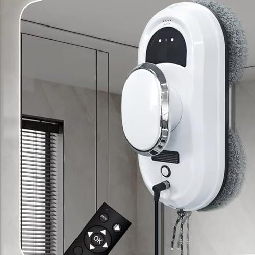 XGHDPBM Electric Window Robotic Vacuums Cleaner, Window Glass Cleaning Robot with Water Spray, 5600Pa Strong Suction, Remote Control, Automatic Household Cleaning Glass Robot for Cleaning Buildings