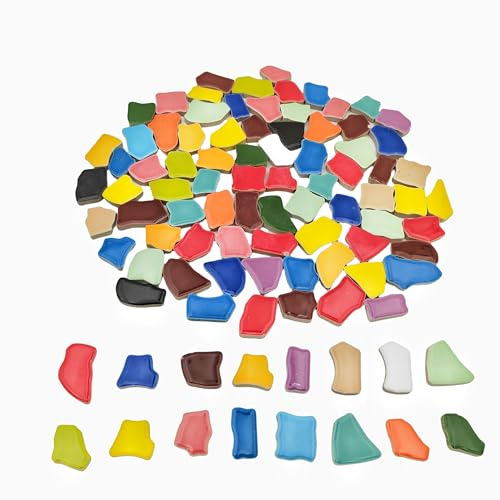 1,1 kg Piastrelle di Mosaico in Ceramica, Pezzi di Mosaico in Ceramica di Colori Misti per Artigianato, Piastrelle di Mosaico per Decorazione Domestica o Artigianato Fai da Te, Forniture per la