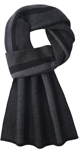 WANYING Winter Herbst Herren Strickschal 6% Wolle Gestrickter Schal Casual Business Gentleman - 180 * 30 cm Gestreift