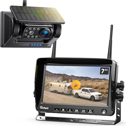 eRapta Rückfahrkamera Kabellos Auto: 7'' HD 1080P Rückfahrkamera Funk unterstützt 2 Kameras, Rückfahrkameras mit IPS-Monitor, IP69K Wasserdicht für Auto, SUV, LKW, Van, Wohnmobil