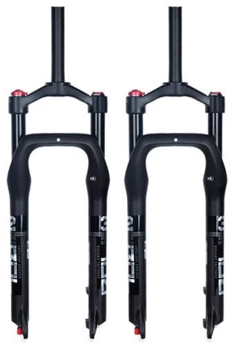 KANGXYSQ 26 Zoll Fatbike-Federgabel for 4.0 Fat-Reifen 1-1/8 Vorderradgabel Federweg 135 Mm Scheibenbremse QR 9 X 135 Mm HL/RL Zugstufeneinstellung(Manual)