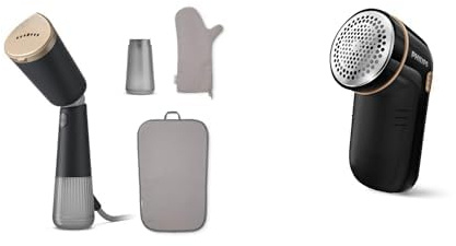 Philips Textilpflege-Set – Dampfglätter STH5030/80 mit verstellbarem Kopf & Eco-Modus + GC026/80 Fusselrasierer für Kleidung – Ideal für Reisen & empfindliche Stoffe