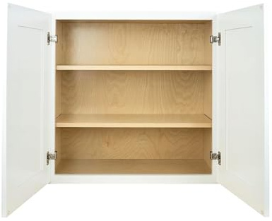 Hollywood Fabiani Design Wall Kitchen Cabinet - 33 in. W x 12 in. D x 36 in. H, Shaker White - Solid Wood Frame, 1/2-Inch Cabinet-Grade Plywood, Soft-Close Doors, Ready to Assemble