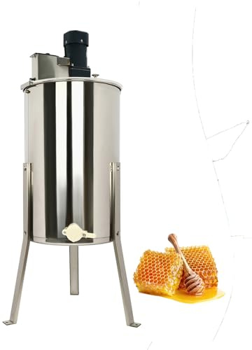 Elektrische Honigschleuder, 220V 140W Edelstahl Tangentialschleuder, 8 Rähmchen Honigextractor mit Deckel, Bienenstock Honigschleuder Separator Honigschleuder, 38×60cm