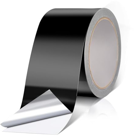 VINATO Ruban Adhésif Aluminium Noir,5cm x 20m Adhésif Résistant à Haute Température, Imperméable, pour Conduits, Toiture, Électronique, Auto, DIY