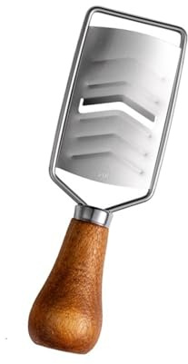 NVOQILIN Petite râpe à fromage en acier avec poignée ergonomique en bois compacte pour une efficacité de cuisine