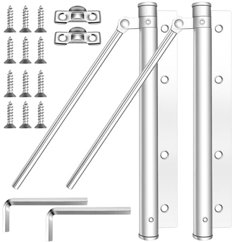 Automatic Door Closer Pack of 2 Door Closer up to 40 kg Door Closer Stainless Steel Adjustable Door Closer for Garden Gates and Interior Doors