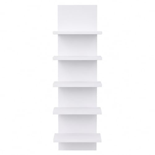 5 Tier Wall Shelf Unit White Floating Shelves Wall Mounted