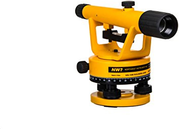 NWI NSL100B Siteline Level 20x Magnification, 1/4 Inch Accuracy at 100ft, 200ft Range Surveying Equipment, Plumb Bob Manual Precision Survey Transit