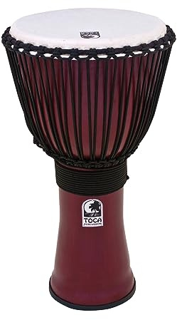 Toca TF2DJ-12R Freestyle II Rope Tuned 12-Inch Djembe - Dark Red Finish
