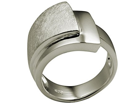 SILBERMOOS Eleganter Damen Ring doppelter Bandring gebürstet glänzend breit 925 Sterling Silber