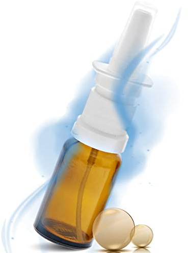 Leere Braunglas Nasenspray-Flasche 10ml mit Fingerzerstäuber, Kosmetex Nasenzerstäuber Vaporizer Nasensprühflasche, 3x 10 ml Braunglas