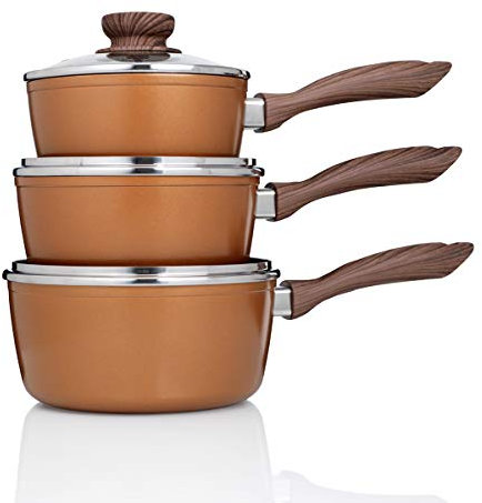 JML Copper Stone Pans: Saucepans (8 pcs)